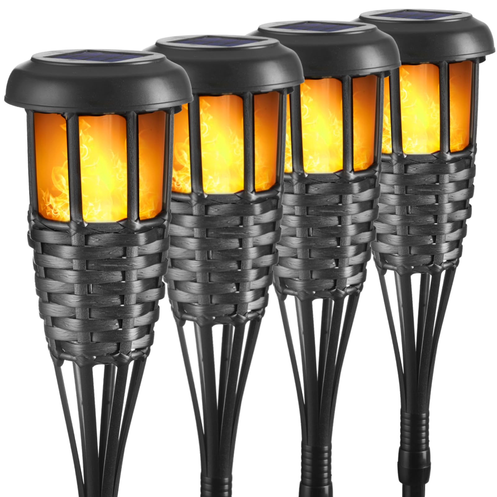 Smart outdoor torches: solar tiki torches & app-controlled patio lighting.