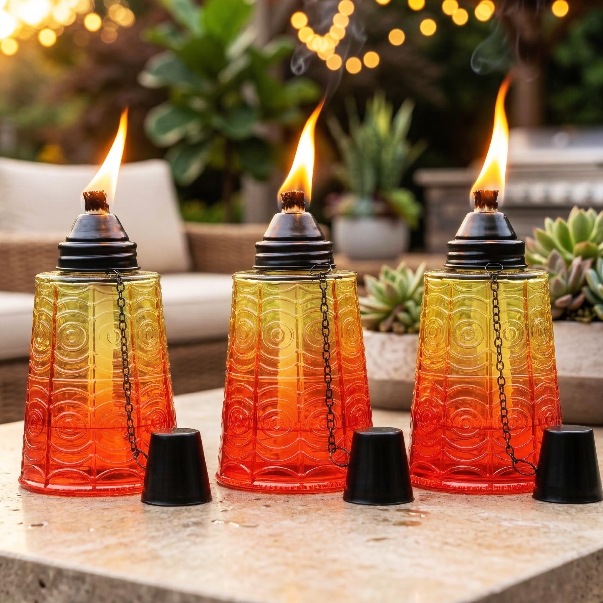 Glowing Heat Citronella Torch Set