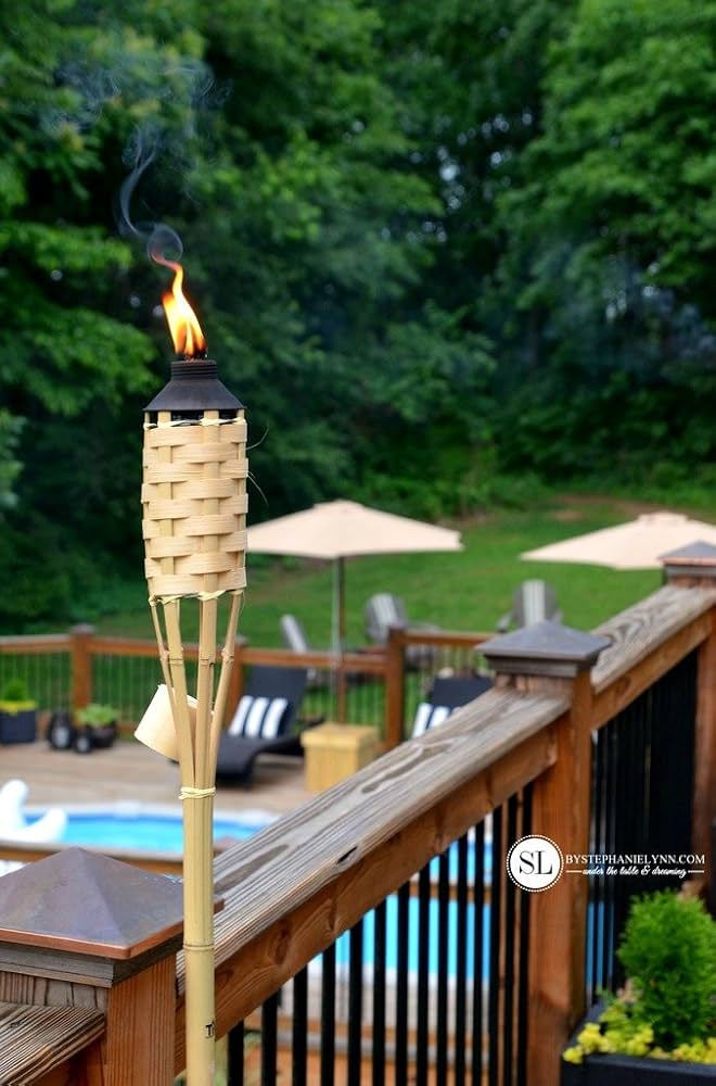 Premium Bamboo Tiki Torch Set