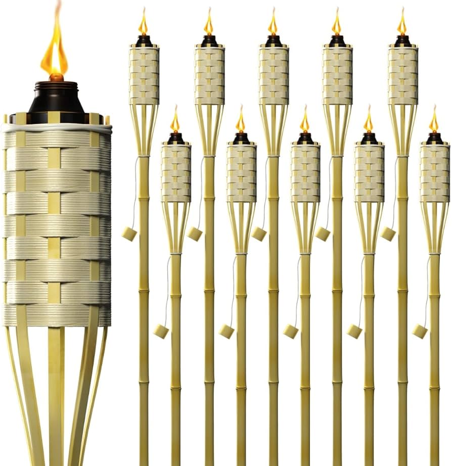 Bamboo Tiki Torch Set