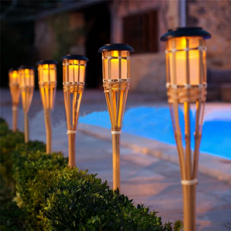 BRECK + FOX Solar Tiki Torches 5-Pack