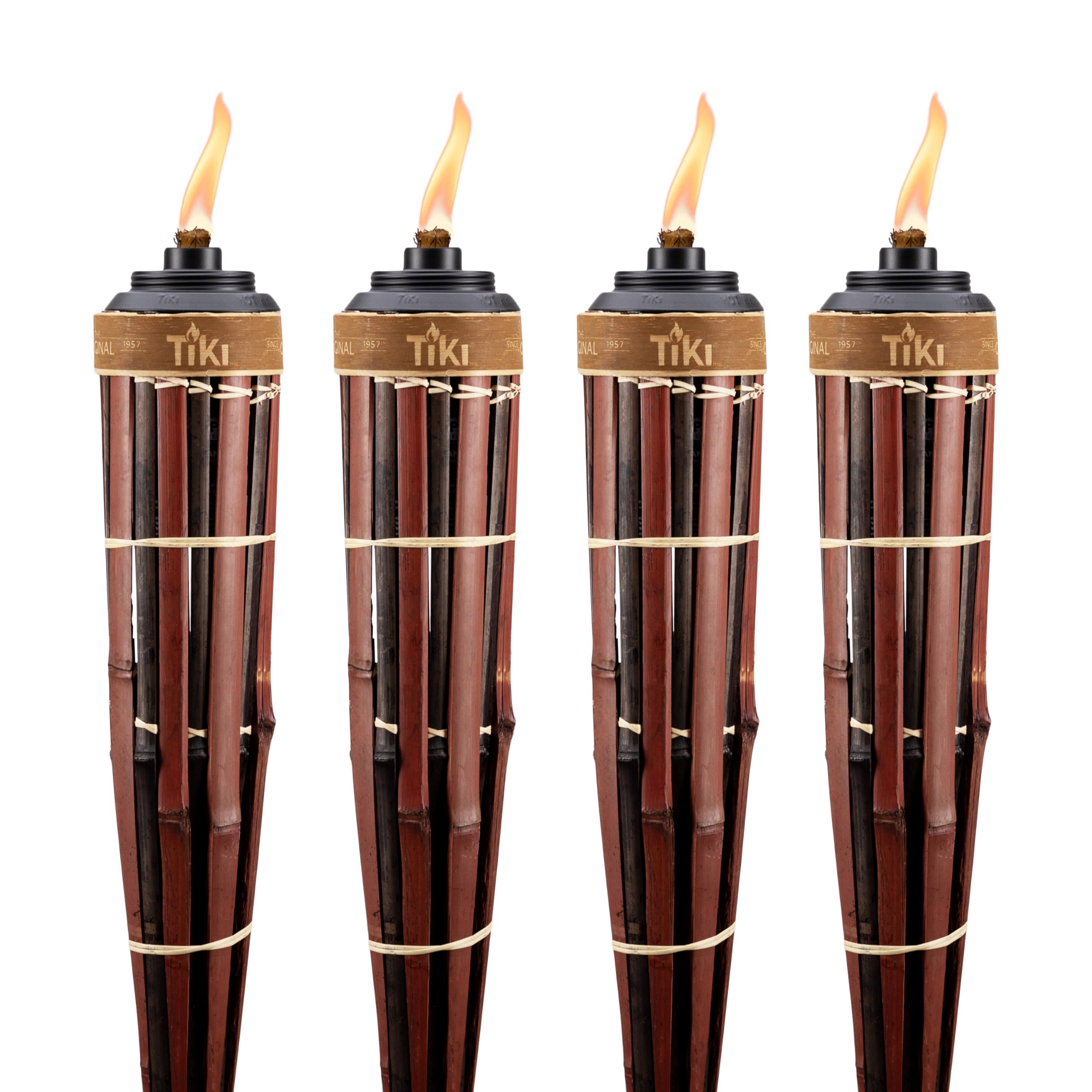 TIKI 60 in. Royal Polynesian Bamboo Torch Dark Finish (Pack of 4)