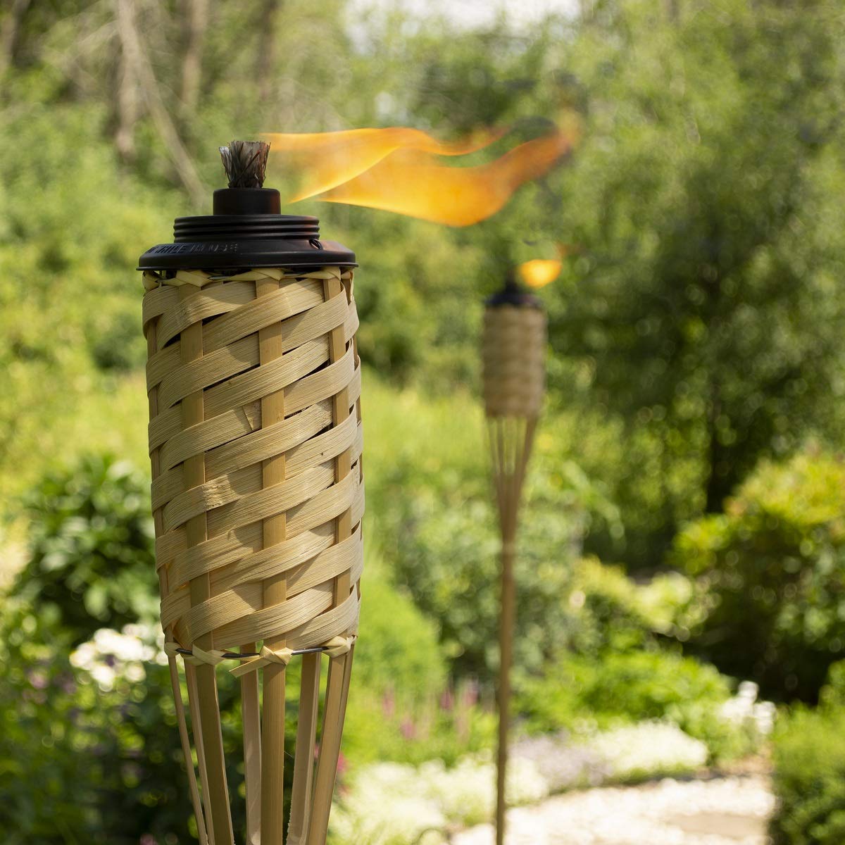 Farm and Fleet Weather-Resistant Coated Bamboo Tiki Torch